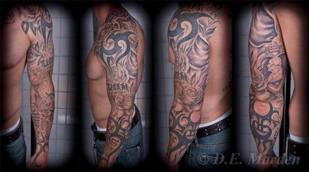 Holly Azzara - Black and Gray Sleeve with Blackwork